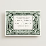 "Block Print Frame" - Wedding Invitations in Fern by Katharine Watson - Front