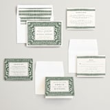 "Block Print Frame" - Wedding Invitations in Fern by Katharine Watson - Invitation Suite