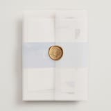 "Deconstruct" - Wedding Invitations in Coastal by Pixel and Hank - Assembled with Vellum Wrap and Wax Seal