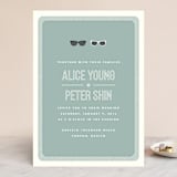 "Shades" - Wedding Invitations in Celadon by Olive and Violet - Front