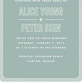 "Shades" - Wedding Invitations in Celadon by Olive and Violet - Close-Up
