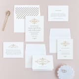 "Ornate Monogram" - Wedding Invitations in Faux Gold by Kristen Smith - Invitation Suite