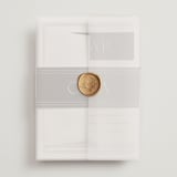 "Arcadia" - Wedding Invitations in Noir by Olivia Raufman - Assembled with Vellum Wrap and Wax Seal