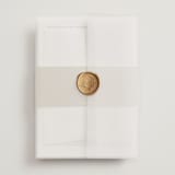 "modern classic" - Wedding Invitations in Jasmine by Pippa Shaw - Assembled with Vellum Wrap and Wax Seal