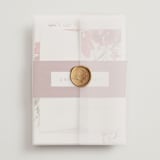 "wispy" - Wedding Invitations in Sienna by Angela Marzuki - Assembled with Vellum Wrap and Wax Seal