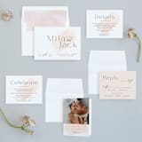 "Lithe" - Wedding Invitations in Blush by Kristie Kern - Invitation Suite