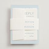 "Juniper" - Wedding Invitations in Capri by Blustery August - Assembled with Belly Band