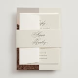 "Tandem" - Wedding Invitations in Buttercream by Jessica Williams - Assembled with Belly Band