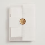 "Tandem" - Wedding Invitations in Buttercream by Jessica Williams - Assembled with Vellum Wrap and Wax Seal