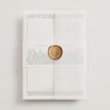 "Nature's Chapel" - Wedding Invitations in Forest by Paper Sun Studio - Assembled with Vellum Wrap and Wax Seal