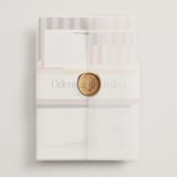 "Quilted Grid" - Wedding Invitations in Petal by Morgan Kendall - Assembled with Vellum Wrap and Wax Seal