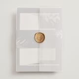 "Winter White Botanicals" - Wedding Invitations in Slate by Erin Deegan - Vellum Wrap with Wax Seal