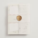 "Love Rests in a Garden" - Wedding Invitations in Oat by Helena Vitto - Assembled with Vellum Wrap and Wax Seal