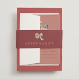 "Ruban en Fleur" - Wedding Invitations in Rose by Itsy Belle Studio - Assembled with Belly Band