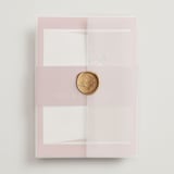 "Ruban en Fleur" - Wedding Invitations in Rose by Itsy Belle Studio - Assembled with Vellum Wrap and Wax Seal