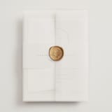 "Connect" - Wedding Invitations in Almond by Brianne Larsen - Assembled with Vellum Wrap and Wax Seal