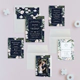 "Floral Edged Frame" - Wedding Invitations in Royal by Alethea and Ruth - Invitation Suite