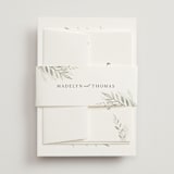"Sweeping" - Wedding Invitations in Linen by Carolyn Nicks - Assembled with Belly Band