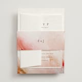 "Delicate brushstrokes" - Wedding Invitations in Blush by Lucrecia Caporale - Assembled with Belly Band