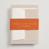 "ampersand names" - Wedding Invitations in Carrot by Lori Wemple - Assembled with Belly Band