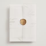 "Whispered Leaves" - Wedding Invitations in Leaf by Kristie Kern - Assembled with Vellum Wrap and Wax Seal