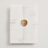 "Whispered Leaves" - Wedding Invitations in Vineyard by Kristie Kern - Assembled with Vellum Wrap and Wax Seal