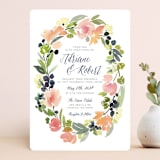 "Watercolor Wreath" - Wedding Invitations in Grapefruit by Yao Cheng Design - Front