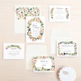 "Watercolor Wreath" - Wedding Invitations in Grapefruit by Yao Cheng Design - Invitation Suite