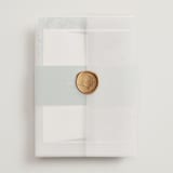 "Cascading Vine" - Wedding Invitations in Mist by Design Lotus - Assembled with Vellum Wrap and Wax Seal