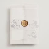 "Disney's Retro Mickey Mouse and Minnie Mouse" - Wedding Invitations in Retro by Sumak Studio - Assembled with Vellum Wrap and Wax Seal