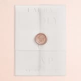 "conjoin" - Wedding Invitations in Pearl by Alethia Frye - Vellum Wrap with Wax Seal