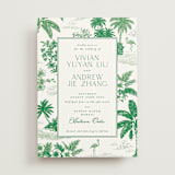 "Tropical Toile" - Wedding Invitations in Jade by Jenna Holcomb - Front