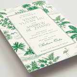 "Tropical Toile" - Wedding Invitations in Jade by Jenna Holcomb - Detail