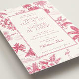 "Tropical Toile" - Wedding Invitations in Flamingo by Jenna Holcomb - Detail