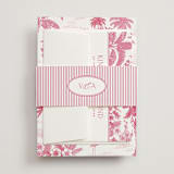 "Tropical Toile" - Wedding Invitations in Flamingo by Jenna Holcomb - Assembled with Belly Band