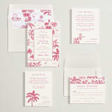 "Tropical Toile" - Wedding Invitations in Flamingo by Jenna Holcomb - Invitation Suite