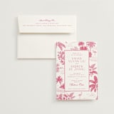 "Tropical Toile" - Wedding Invitations in Flamingo by Jenna Holcomb - Invitation with Envelope