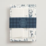 "Aspen Toile" - Wedding Invitations in Denim by Jenna Holcomb - Assembled with Belly Band