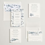 "Aspen Toile" - Wedding Invitations in Denim by Jenna Holcomb - Invitation Suite