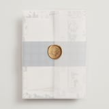 "Aspen Toile" - Wedding Invitations in Denim by Jenna Holcomb - Assembled with Vellum Wrap and Wax Seal