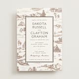 "Mountain Ranch Toile" - Wedding Invitations in Leather by Jenna Holcomb - Front