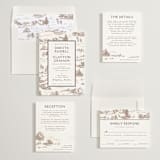 "Mountain Ranch Toile" - Wedding Invitations in Leather by Jenna Holcomb - Invitation Suite