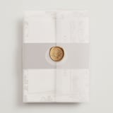 "Mountain Ranch Toile" - Wedding Invitations in Leather by Jenna Holcomb - Assembled with Vellum Wrap and Wax Seal