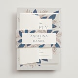 "Bouquet" - Wedding Invitations in Cobalt by Jen Owens - Assembled with Belly Band