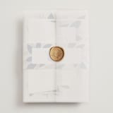 "Bouquet" - Wedding Invitations in Cobalt by Jen Owens - Assembled with Vellum Wrap and Wax Seal
