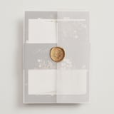 "Falling into Love" - Wedding Invitations in Rustic by Chris Griffith - Vellum Wrap with Wax Seal