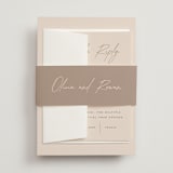 "Sunset Beach" - Wedding Invitations in Sand by Owl and Toad - Assembled with Belly Band