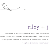 "Birds of a Feather" - Wedding Invitations in Plum by R studio - Close-Up