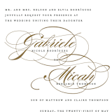 "Flourish" - Wedding Invitations in Antique by Jennifer Postorino - Close-Up