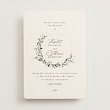 "Green Wreath" - Wedding Invitations in Champagne by Lori Wemple - Front